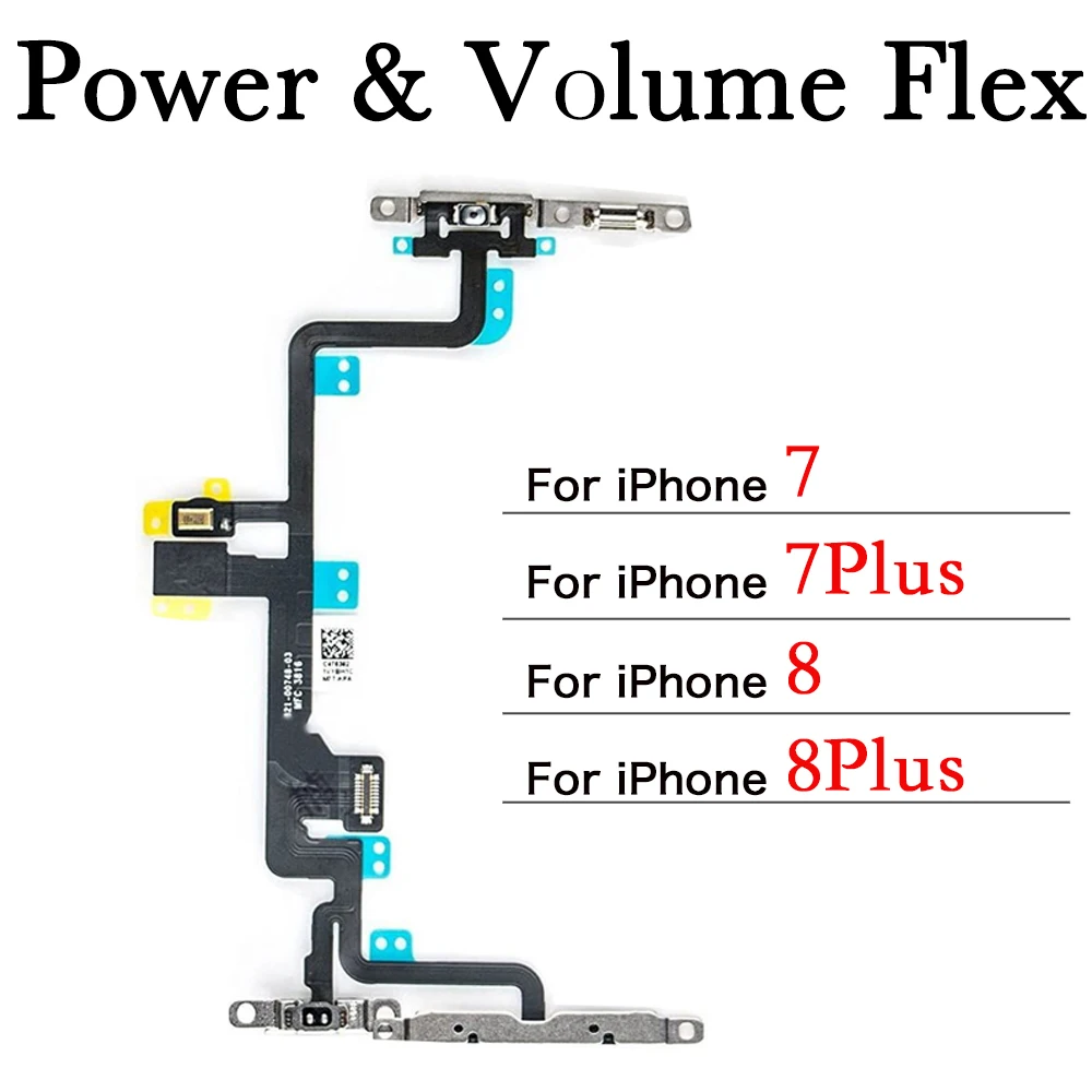 

Power Volume Button Flex Cable For iPhone 7 7P 8 Plus Control Switch On/Off + Flash Light + Mic + Mute Connector Replacement