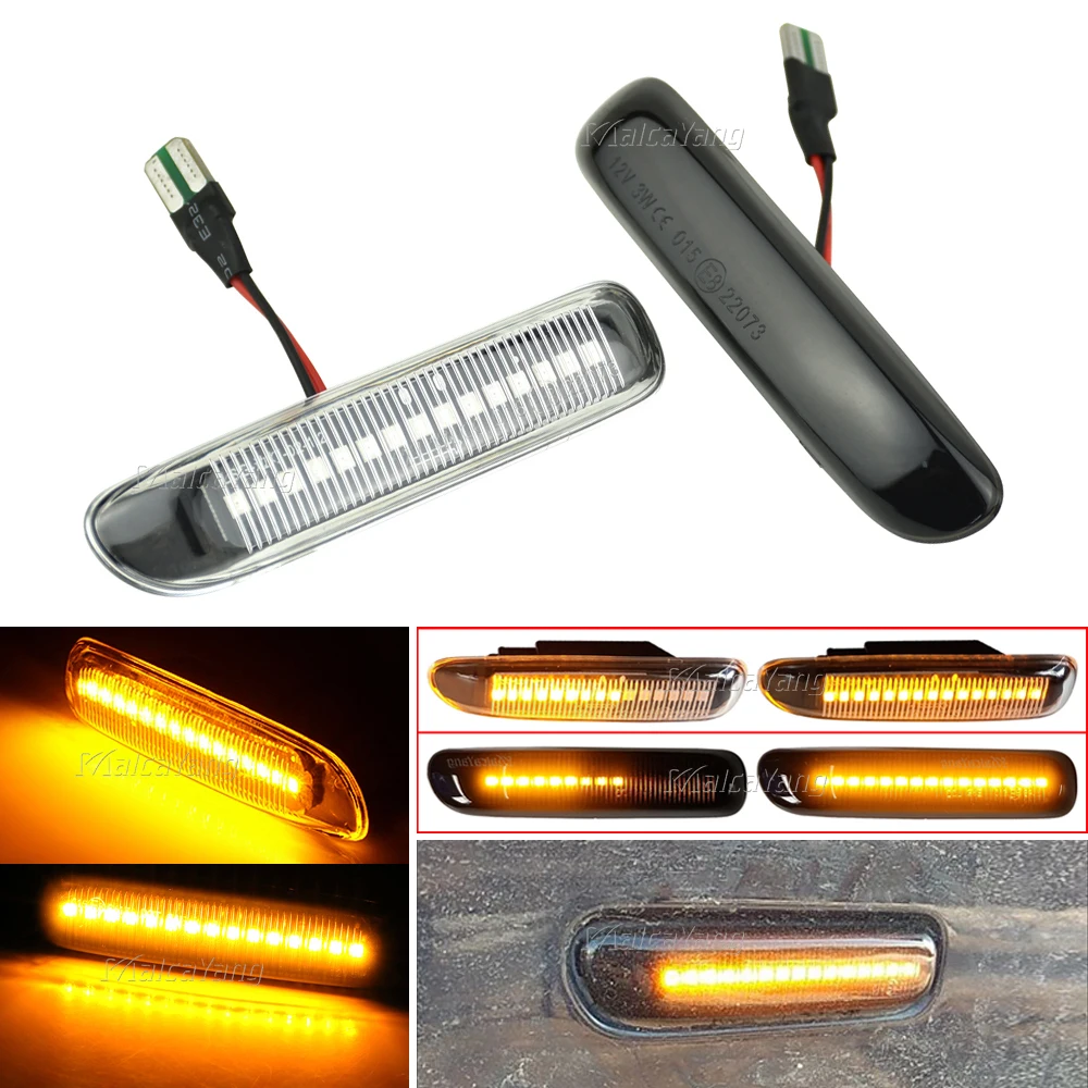 LED Dynamic Turn Signal Light Side Marker Lamp Repeater Signal Lights For BMW E46 3 Series Limo Coupe Compact Cabriolet Touring