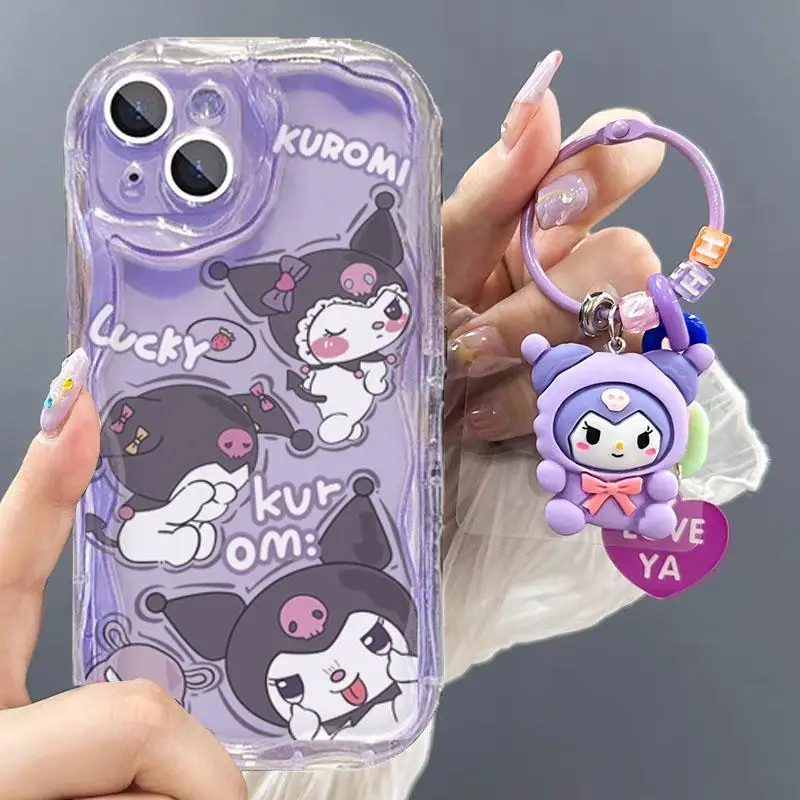 Kuromi Cinnamoroll Chain чехол для OPPO A60 RENO 11 12 PRO 12F 11F 7 4G 5 6 8 5G 10 8T Realme C63 C65 C51 C53 C55 C21Y C25Y C35