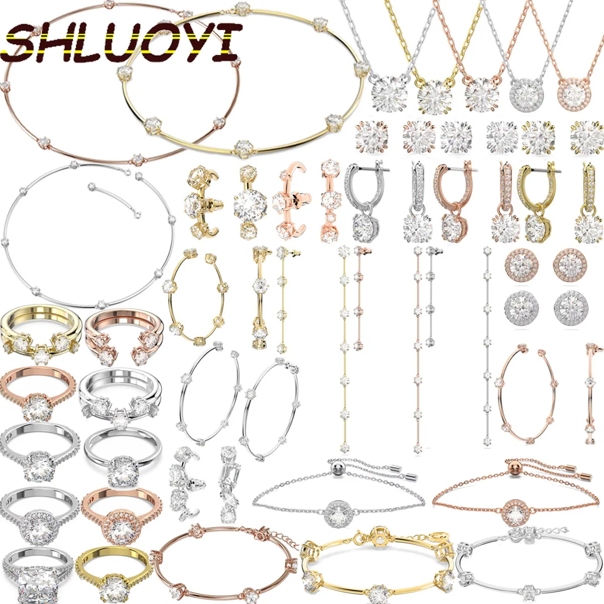 

Original Swa 2023 New High Jewelry Sets Charms Classic Sophisticated Constella Geometric Unique Earrings Necklace Bracelet