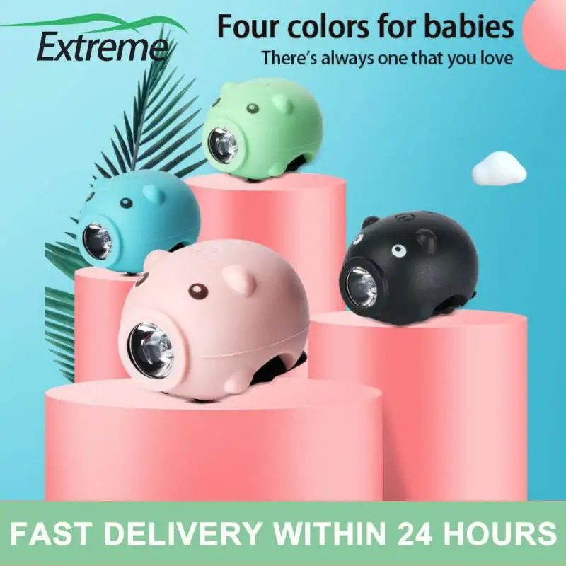 

USB Rechargeable Bike Light Bicycle Front Light Tail Light With Horn 5 Sound Effect Bell Creative Children's Day Gifts