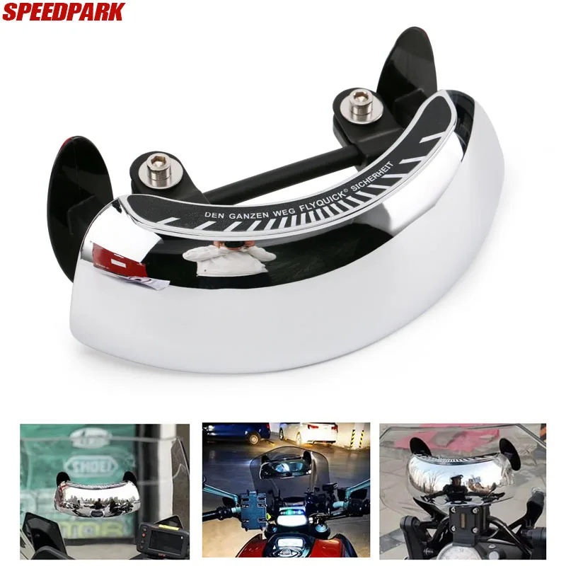 

For BMW HONDA Motorcycle Windscreen 180+ Degree Blind Spot Mirror Wide Angle Rearview Mirrors Safety Auxiliary Rear View Mirror