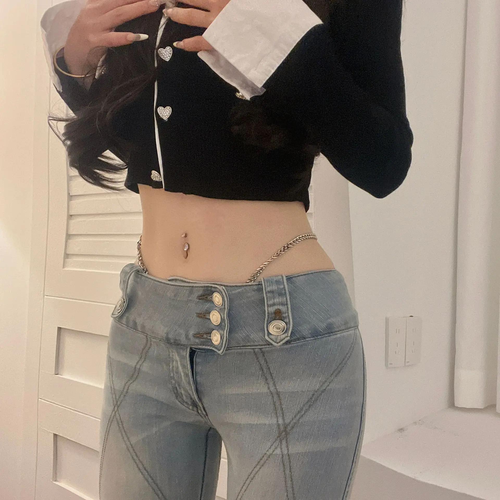 

Punk Style Detachable Metal Chain Thong Pants Cotton Style Breathable Comfortable Hollow Out Sexy and Tempting WOMEN Panties