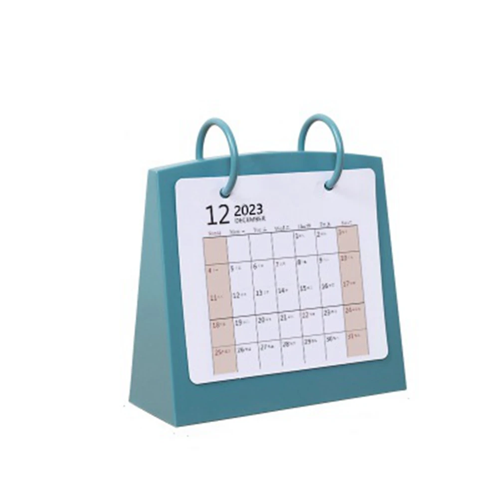 

Desk Standing Calendar 2023 Desktop Small Monthly Planner Table Tabletop Schedule Wall Daily Decorative(A,Blue)