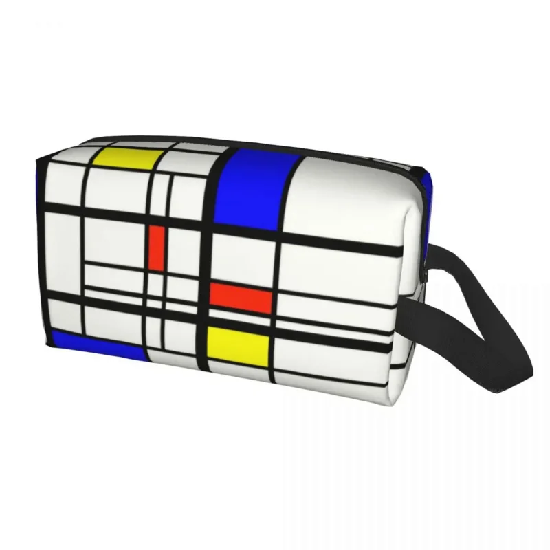 

Custom De Stijl Piet Mondrian Toiletry Bag Women Modern Art Cosmetic Makeup Organizer Lady Beauty Storage Dopp Kit Case