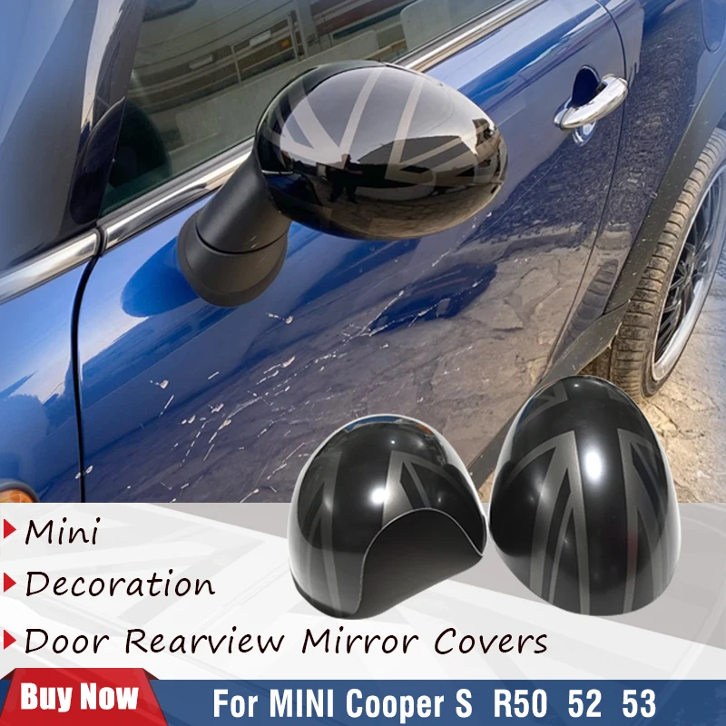 Чехлы для зеркал заднего вида с черным флагом и трансформером для Bmw Mini Cooper S R50 R52 R53