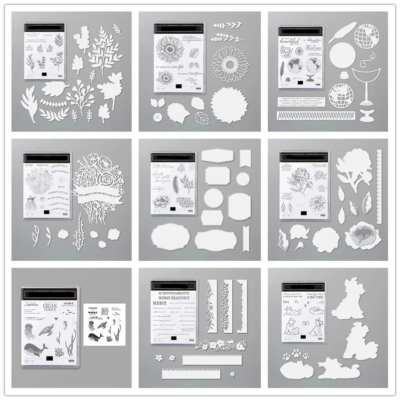 

Flower Grass Hollow Out Metal Cut Dies And Clear Stamps For Diy Decorative Scrapbook Paper Cards Life Album Craft Dies Leisure