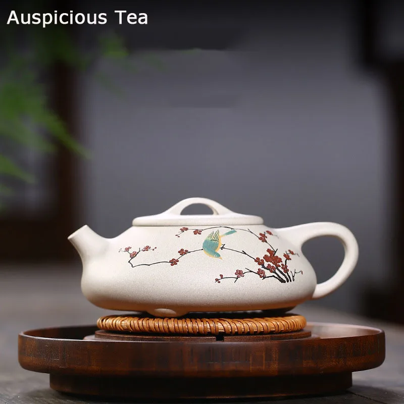 

220ml Authentic Yixing Handmade Tea Pot Purple Clay Stone Scoop Teapot Raw Ore Beauty Kettle Chinese Tea Ceremony Gift Drinkware