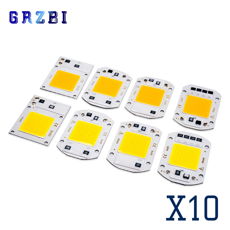 

10 шт./лот светодиодный чип 220 В 10 Вт 20 Вт 30 Вт светодиодный чип 50 Вт Smart IC LED Beads DIY для светодиодного прожектора, прожектора, холодного белого и т...