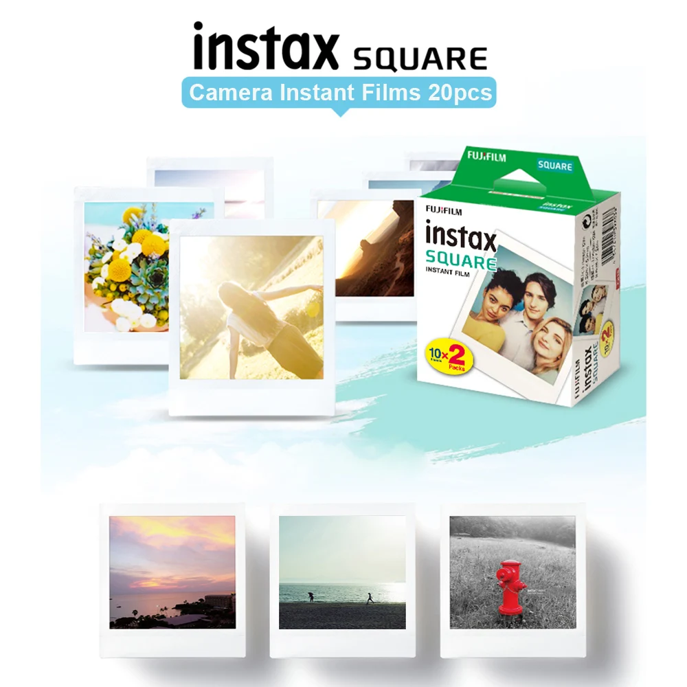 Fujifilm 20-100 листов Instax квадратная камера мгновенная пленка фотобумага для Square