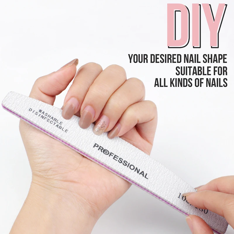 Пилка для ногтей Профессиональная с зернистостью 100/180 5 шт.