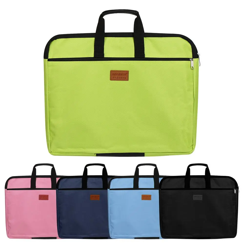 Canvas Waterproof With Handle Big Capacity Durable Handbag File Folder Files Bag Double Layers
