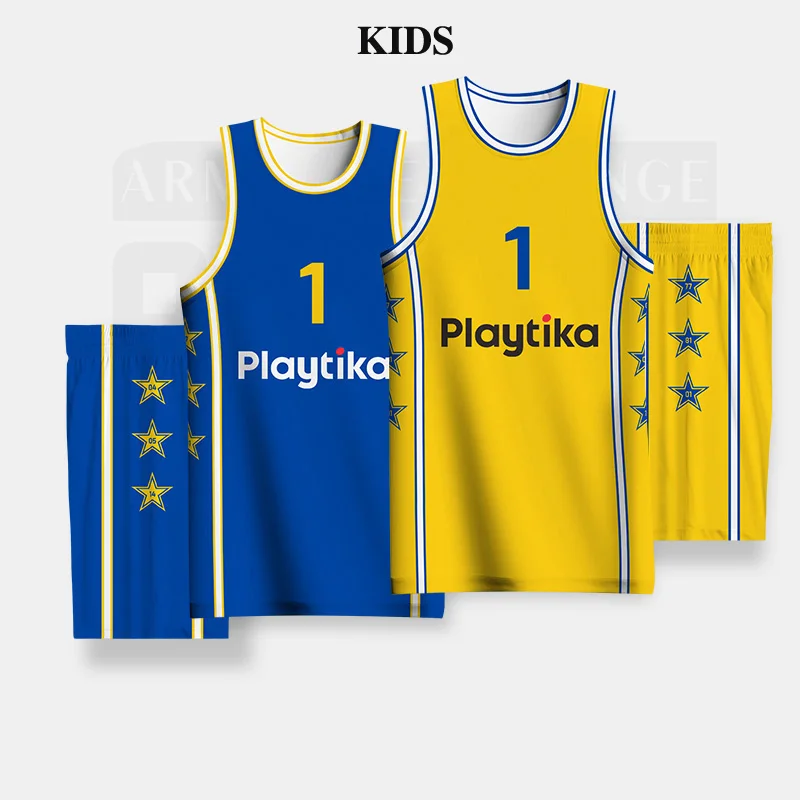 

Kids Basketball Uniforms For Boys Girls Full Sublimation Custom Club Team Name Logo Prints Jerseys Quick Dry Training Tracksuits
