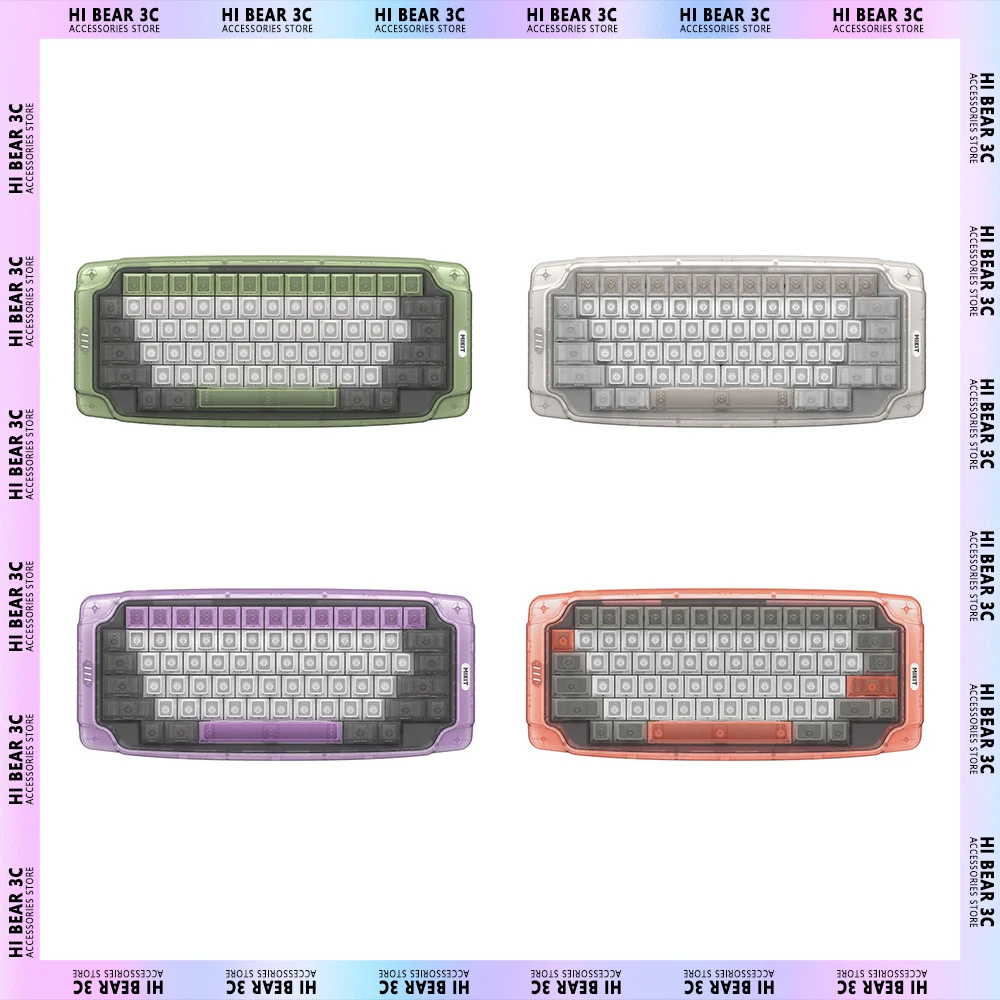 

Mikit MK72 Wireless Bluetooth 2.4G Hotswap Mechanical Keyboard Kit Gasket Structure RGB Backlit Colorful Keyboard For Mac Laptop