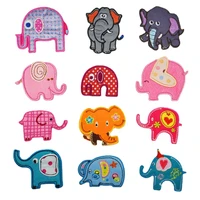 new big elephant animal iron on patches sewing embroidered applique for jacket clothes stickers badge diy apparel accessories