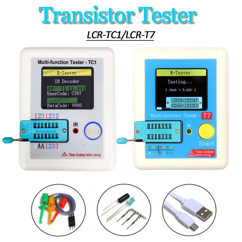 

Многофункциональный тестер транзисторов с электронной подсветкой и тестовыми крючками, мультиметр для диодного триода, конденсаторного р...