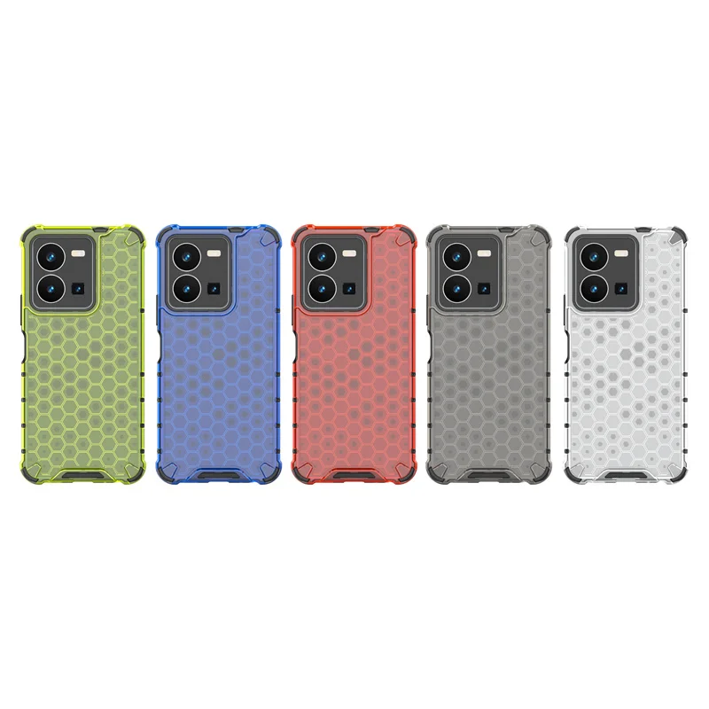 Shockproof Case for Vivo Y35 Cover for Vivo Y35 Capas Transparent Honeycomb Clear Cover for Vivo Y 22 35 22s Y22 Y22S Y35 Fundas