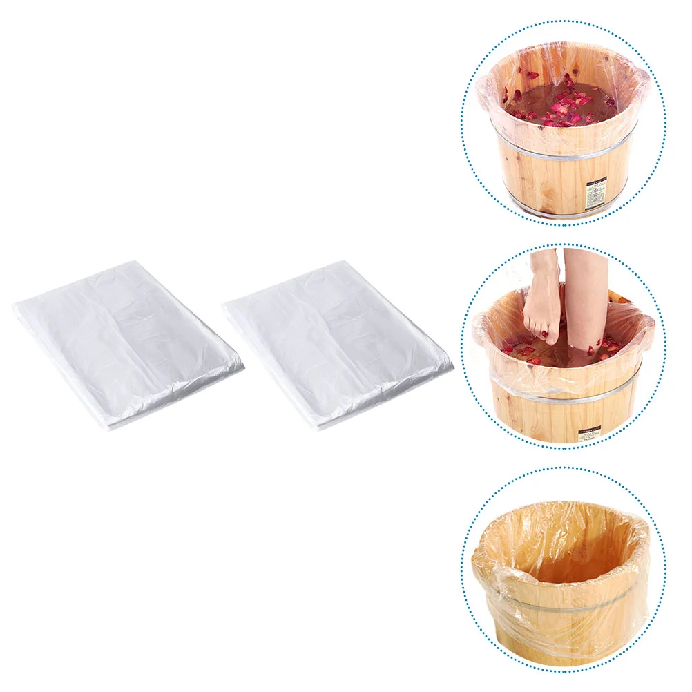 

Foot Liner Liners Bath Spa Disposable Pedicure Basin Tub Soaking Bucket Clear Booties Soak Big Pouches Paraffin Supplies Pouch