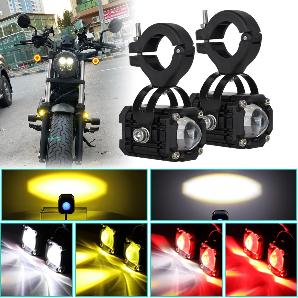 2 шт. супер яркий прожектор для мотоцикла светодиодные фары проектор линзы рыбий
