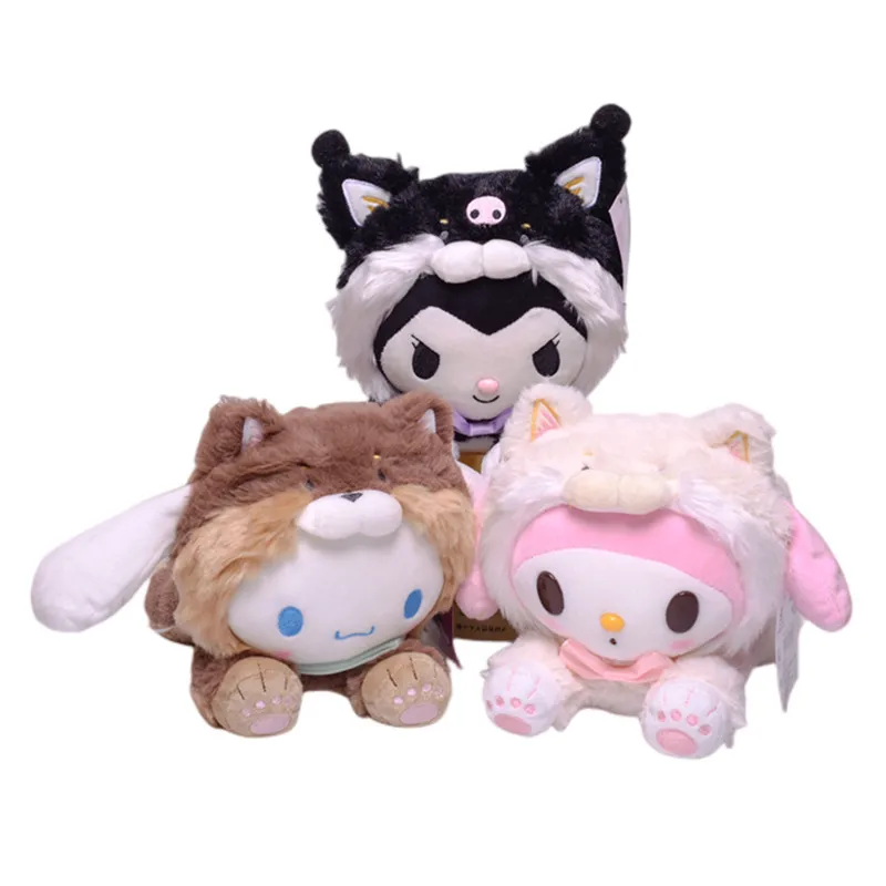 

Новинка Sanrio превращается в Cinnamoroll Kuromi Mymelody плюшевая игрушка кукла Детская кукла подарок плюшевый покемон