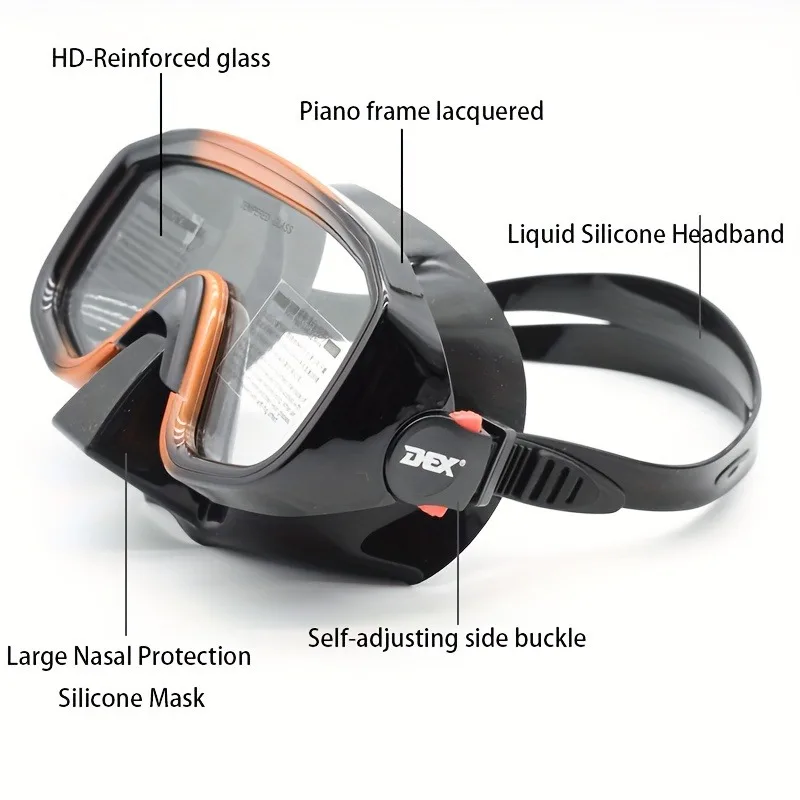 Маска для подводного плавания с большой рамой маска из закаленного стекла набор