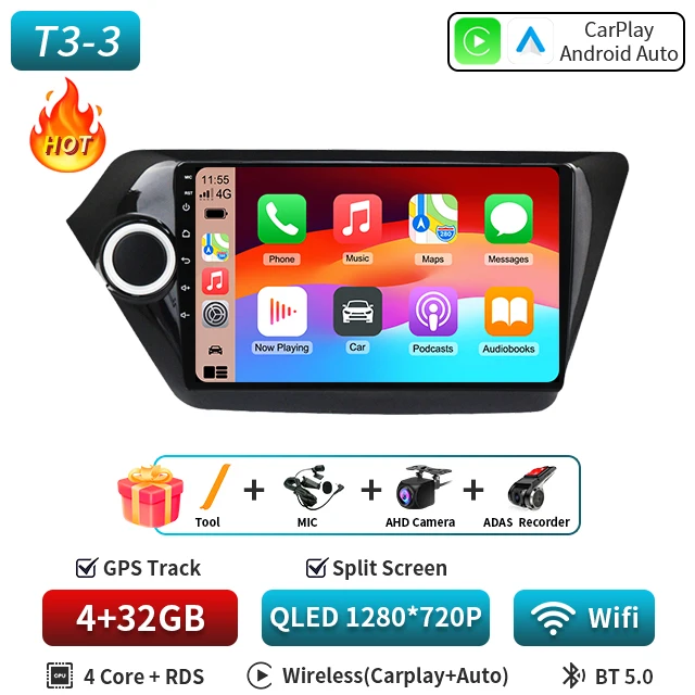 

2 din Android 16 автомобильный мультимедийный плеер для Kia RIO 3 4 Rio 2010-2018 Autoraido Carplay GPS головное устройство стерео 5G DSP