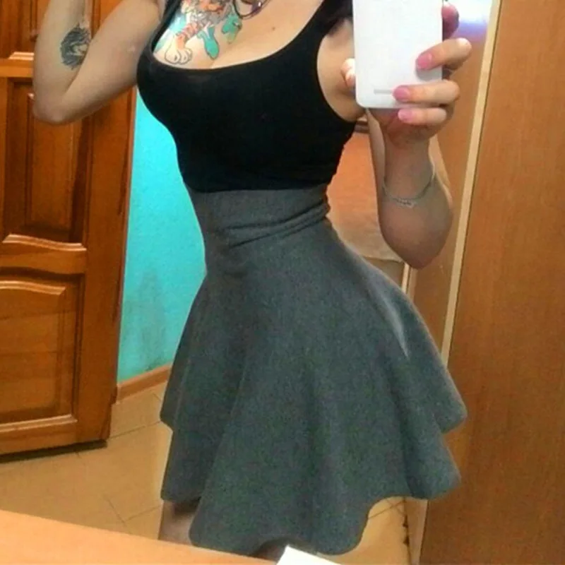 

Женская трикотажная шерстяная юбка миди, Повседневная плиссированная эластичная юбка-клеш с высокой талией, весна-осень 2021