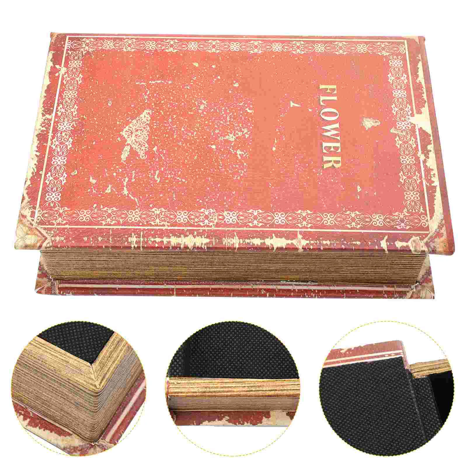 Book Wood Trunk Book Decorations False Book Box Retro Book Box Decorative Fake Book