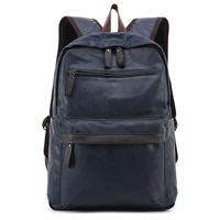 pledun fashion men leather backpack black school for teenager boys 15 6 inch laptop unisex travel pu casual
