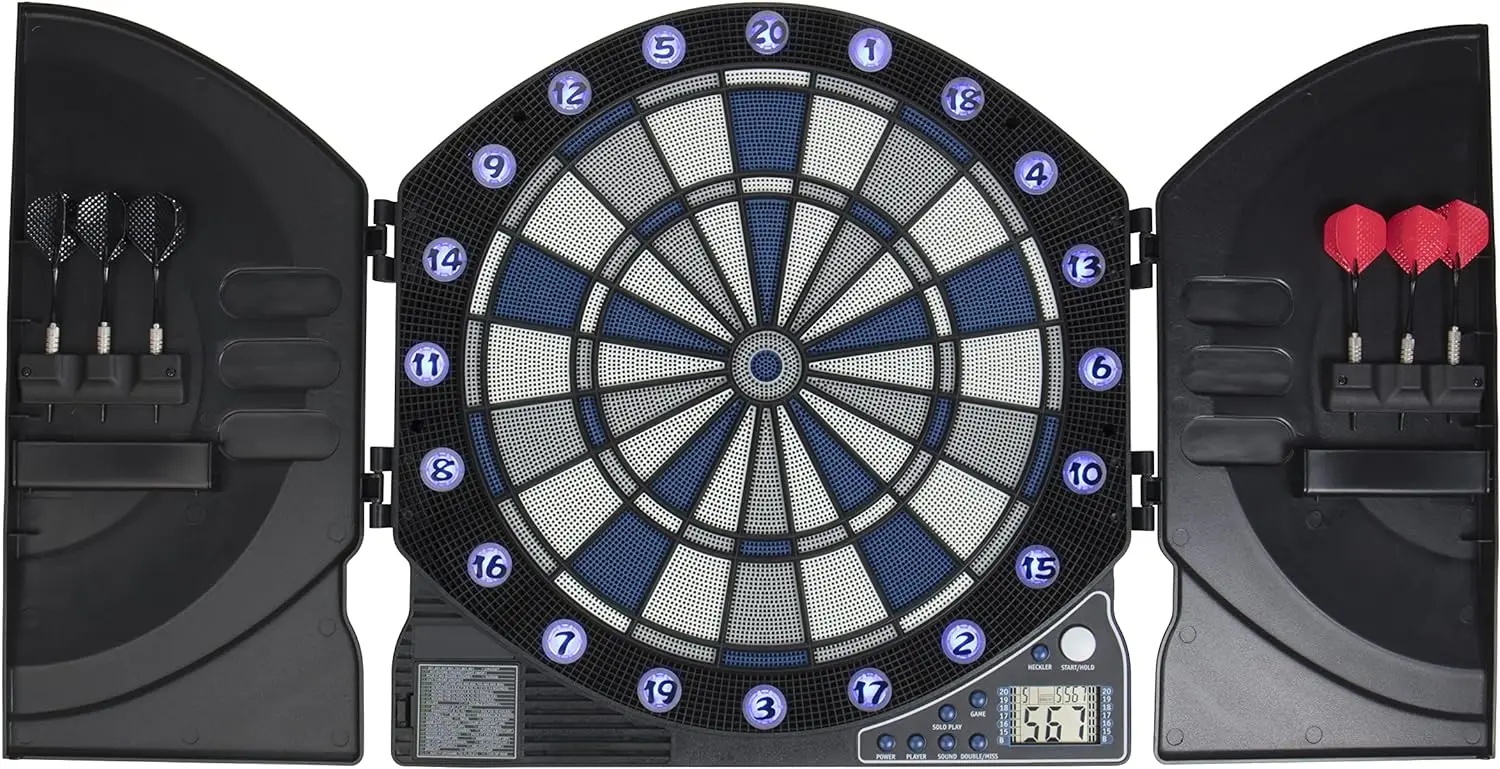 

3.0 Electronic Dartboard and Cabinet with 13 LED Light Up Games Black