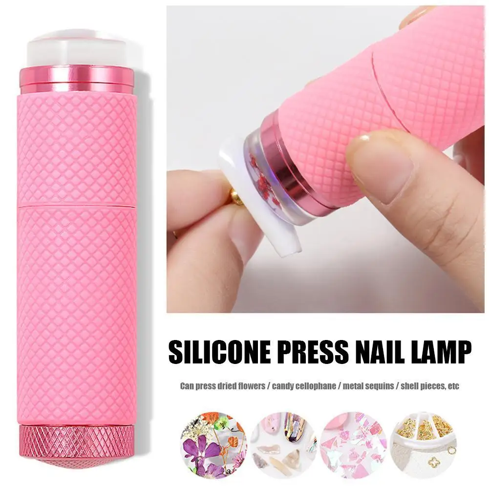 Mini Printer For Nails Handheld Nail Art UV Press Light UV Lamp With Jelly Silicone Stamper Stamp Polish Print Quick Dry Lamp