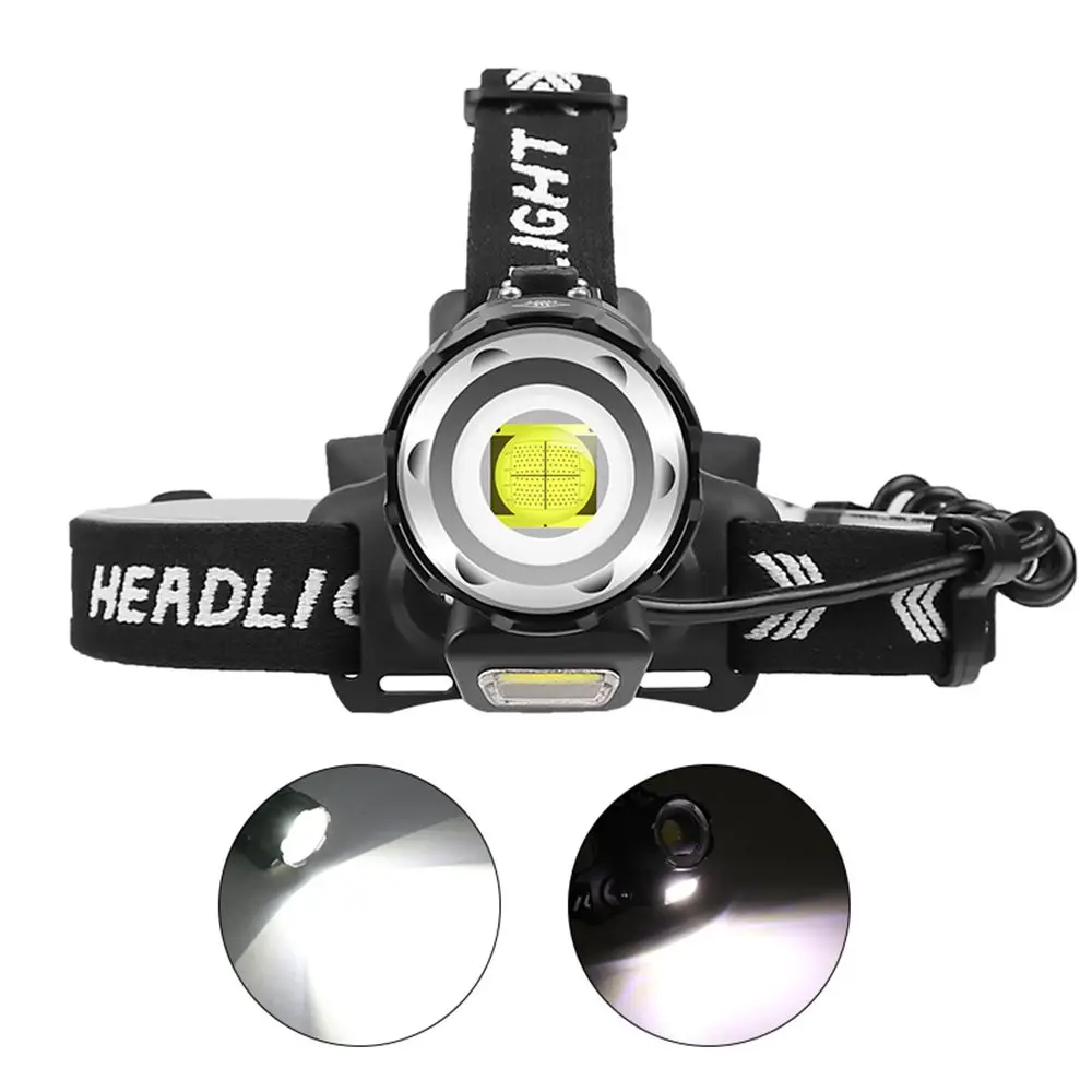 

Work Glare Headlight XHP90+COB Oblique 45° Outdoor Fishing Camping Hiking Headlight USB Glare Headlamp