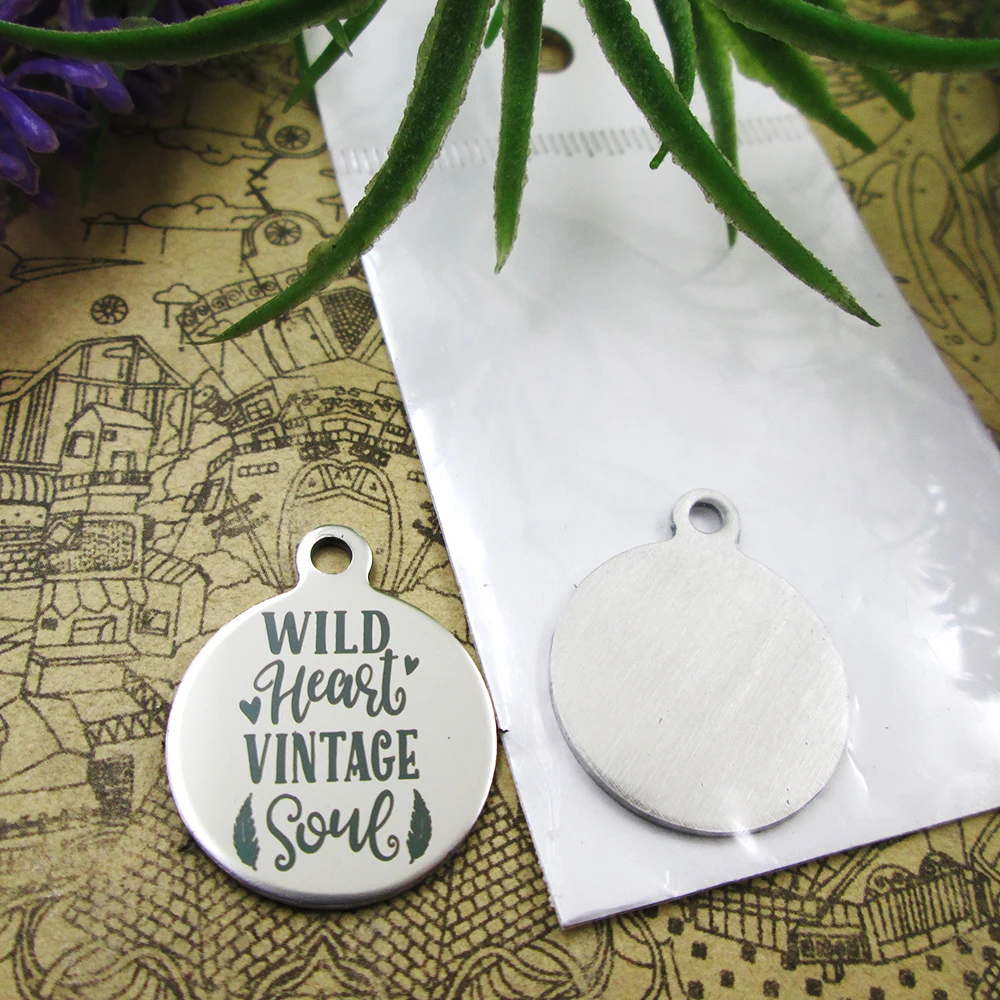 20 шт./лот--подвески из нержавеющей стали Дикое сердце винтажная душа 5 стилей на