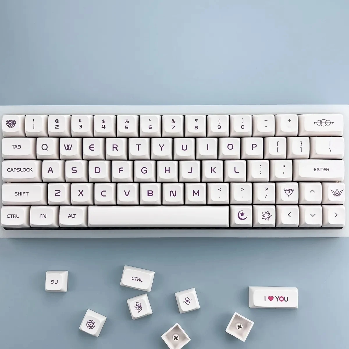 

Колпачки для клавиш с 132 клавишами PBT, колпачки для клавиш XDA Profile DYE-SUB, минималистичные белые колпачки для механической клавиатуры Cherry MX Switch