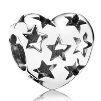 authentic 925 sterling silver moments love heart of stars beads charm fit women pandora bracelet necklace diy jewelry