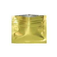 200pcslot flat zip lock self seal mylar foil packaging bags glossy gold color heat sealable ziplock tea powder sample pouches