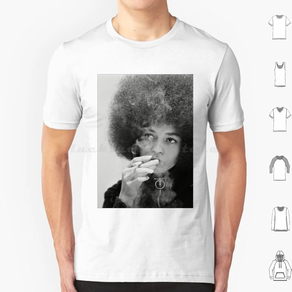 

Футболка с принтом ангела Дэвиса для курения, 6xl, хлопковая крутая футболка, футболка с принтом ангела Дэвиса, права человека, партия, равноп...