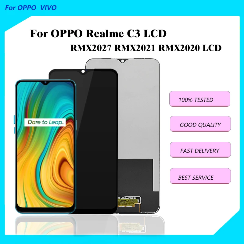 

For OPPO Realme C3 LCD Display Touch Screen Digitizer Assembly For Realme RMX2027 RMX2021 RMX2020 Display