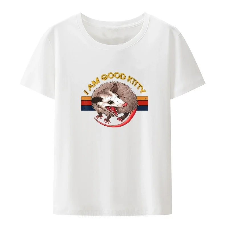 Футболка с забавным мультяшным принтом опоссум футболки в стиле ретро забавными