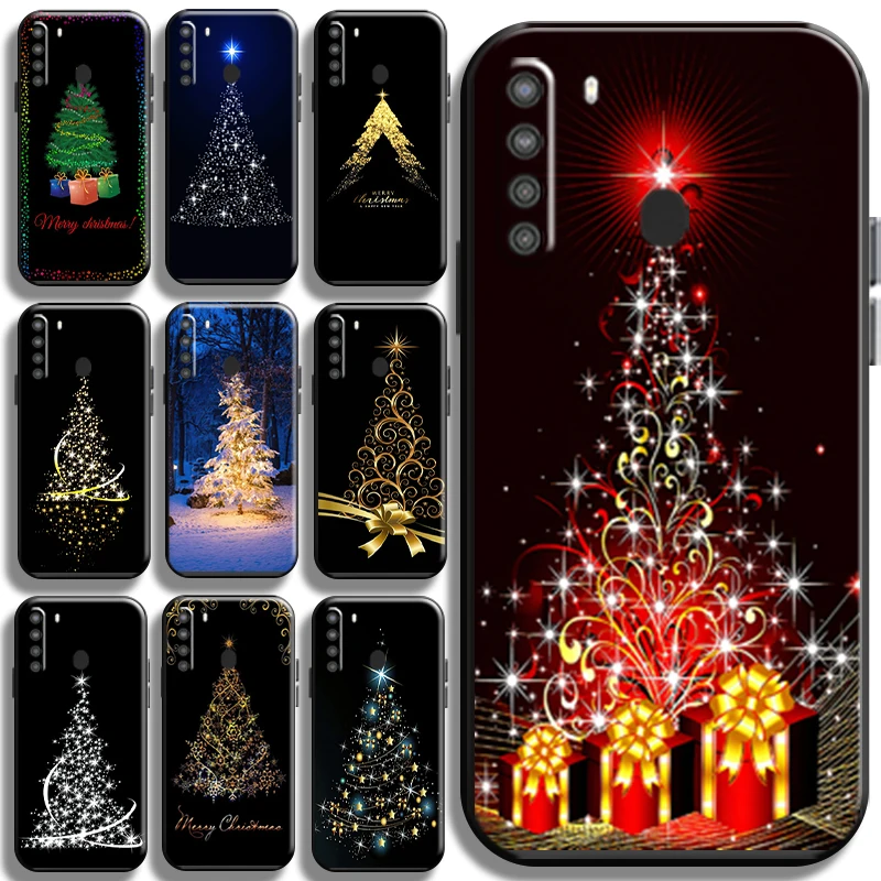 

Merry Christmas Tree Deer For Samsung Galaxy A21 A21S Phone Case Shell Cases Cover Black Liquid Silicon TPU Back Coque