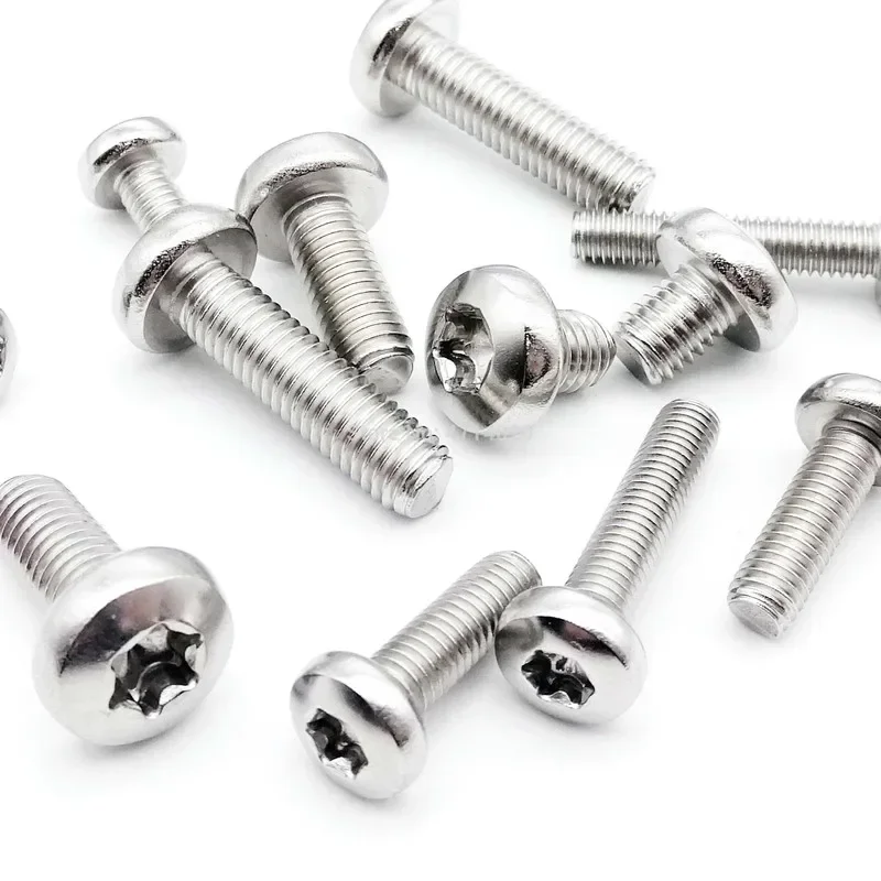 100 шт. M2 M2.5 M3 Винт Torx Шестилопастной Нержавеющая сталь 304 GB2672 с цилиндрической