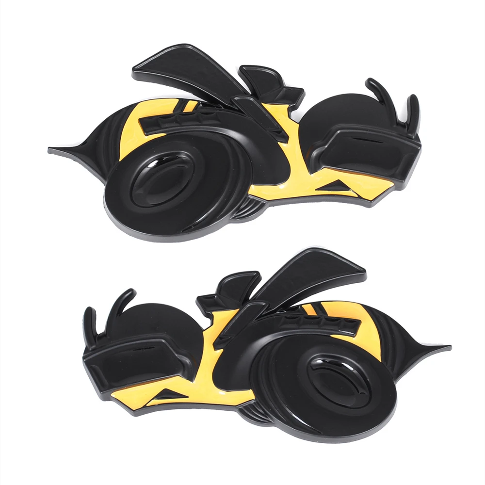 

2Pcs Yellow Black Super Bee Logo Emblem 3D Rumble Bee Car Body Fender Trunk Rear Badge for Ram 1500 2500 3500 Challenger Charger