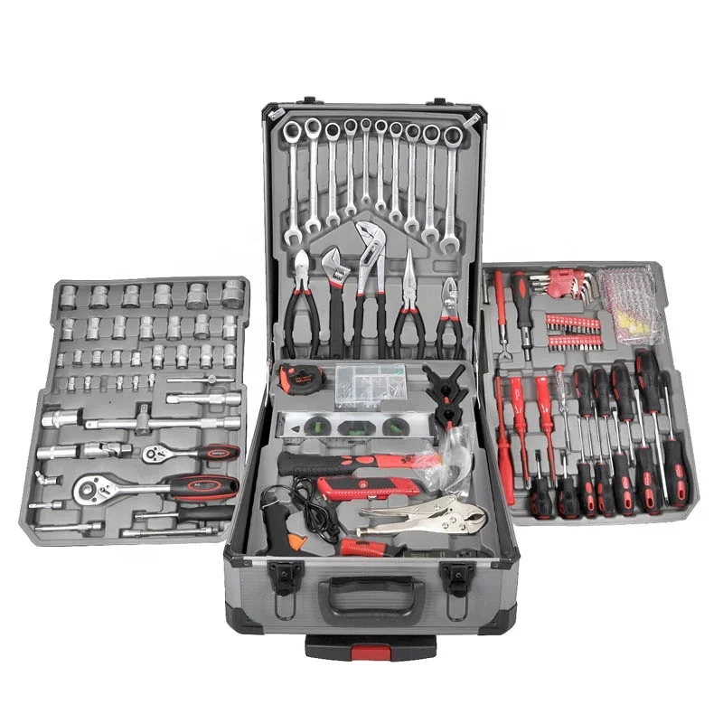 187pcs Aluminium Case Tools Set Pentagon hand socket wrench tool set for wholesale