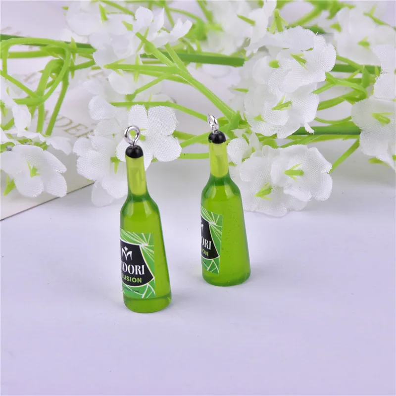 10pcs/pack 3D Alcohol Beer Bottle Resin Charms for Earring DIY Jewelry Accessory |