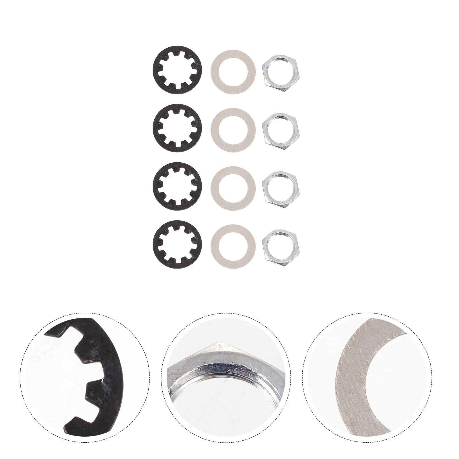 

12Pcs Electric Guitar Metal Potentiometer Nuts Washers Professional Metal Pads
