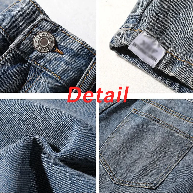 Blue Denim Shorts Summer Men's Loose Fashion Jeans Handsome Straight Trousers Thin Five Point Pants Male Bottoms Plus Size S-3XL