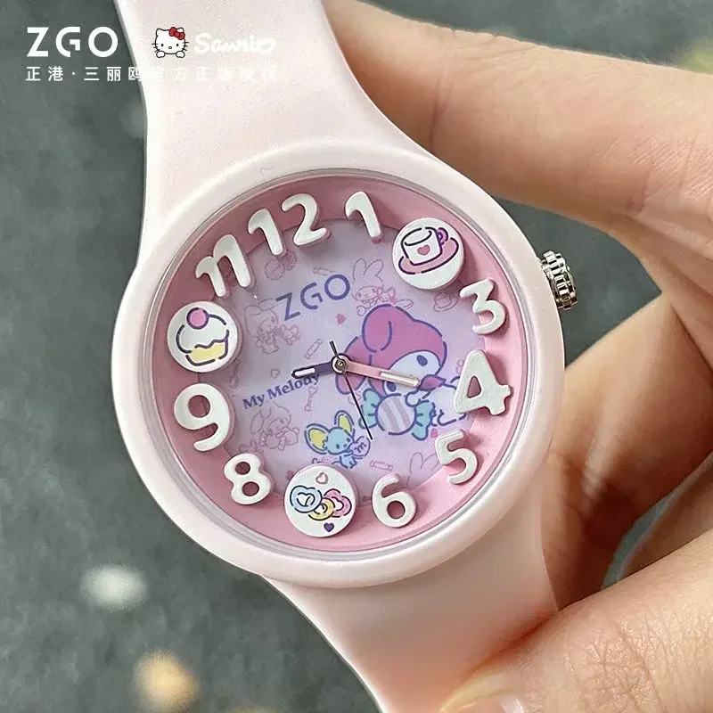 ZGO Sanrio Melody Joint Часы для девочек Спортивные водонепроницаемые детские кварцевые