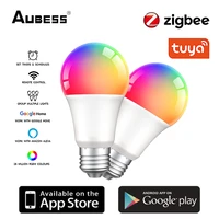 tuya zigbee smart light led bulb rgbcw e27 9w color changing led lamp smart life app control works with alexa and google home