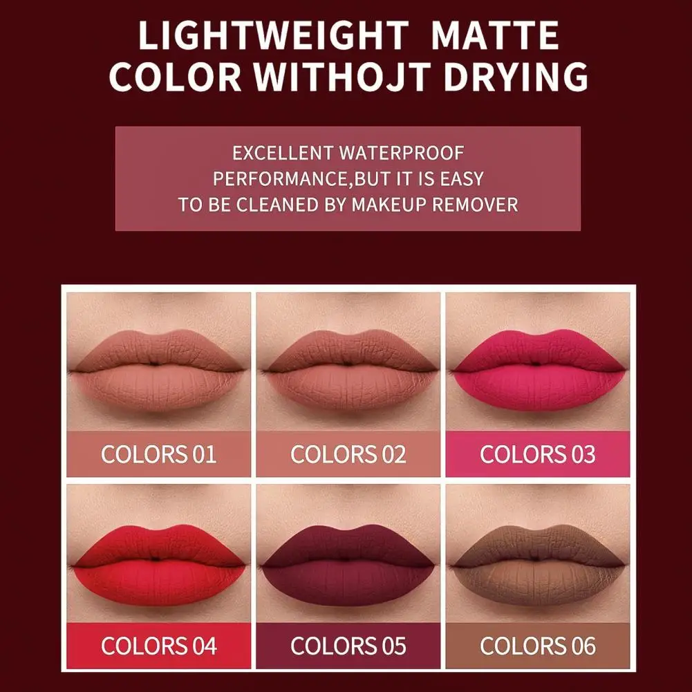 

Waterproof Lipgloss Liquid Cosmetic Lip Matte Lipstick Velvet Lip Cosmetic Moist HANDAIYAN 12 Colors Moisturizer Lasting Nonstic