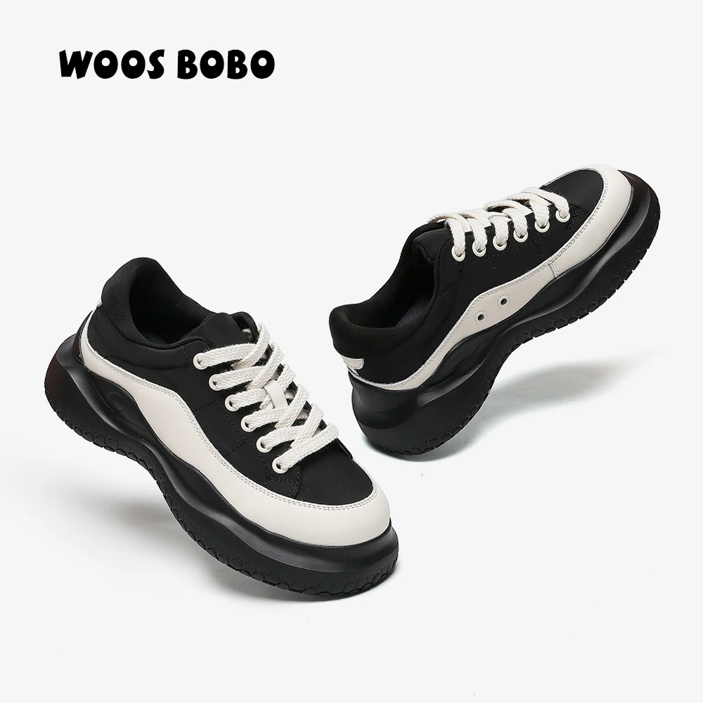 

Microfiber Skin Women's Casual Sneakers Comfortable Flat Shoes 2022 News Luxury Fashion Womens Chunky Platform Sneakers Lace Up